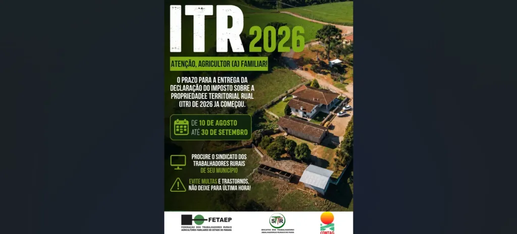 Prazo para declaração do ITR 2026 já está valendo!